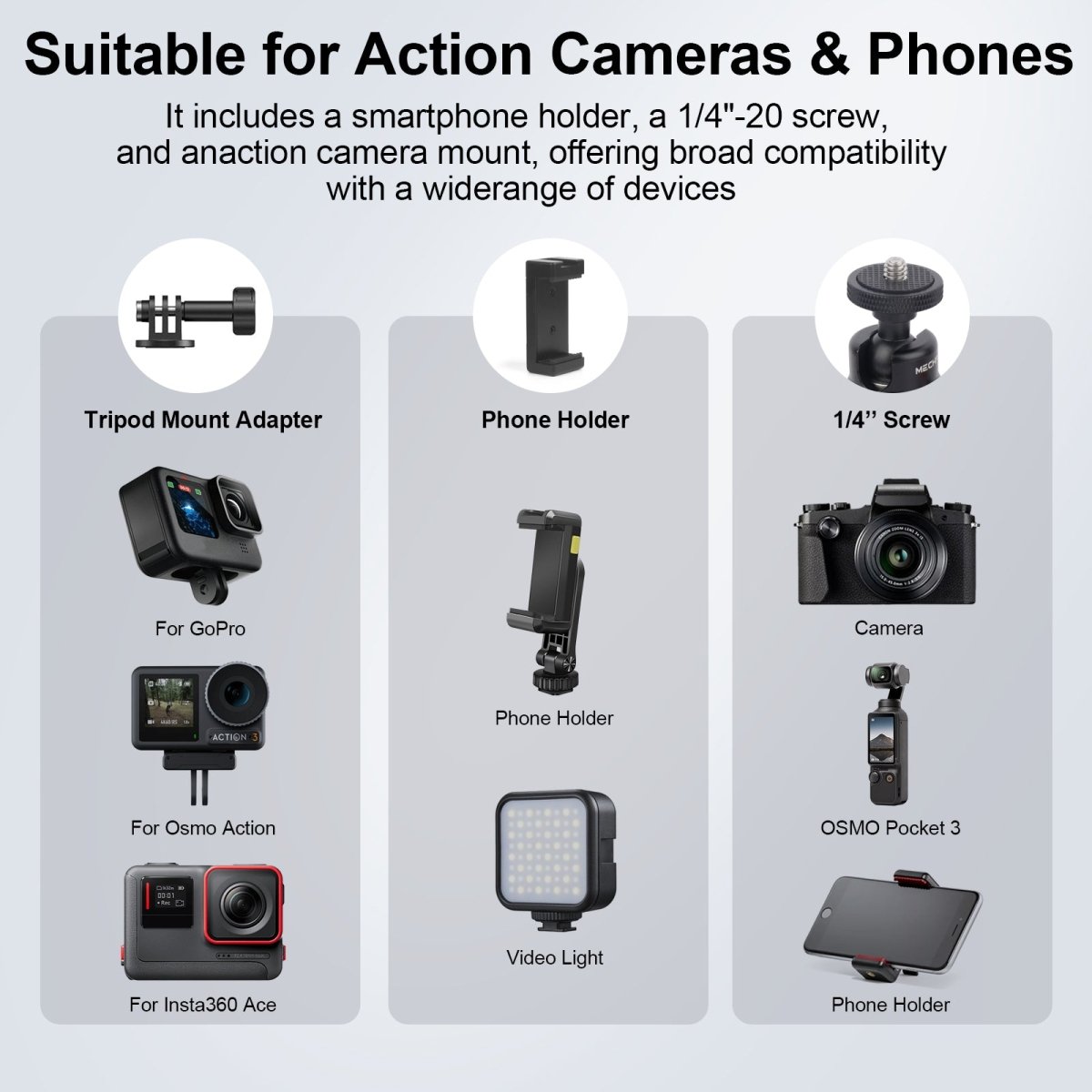 360° Rotatable Handlebar Mount – Universal Compatibility for Phones, GoPro & More - CAME - TV