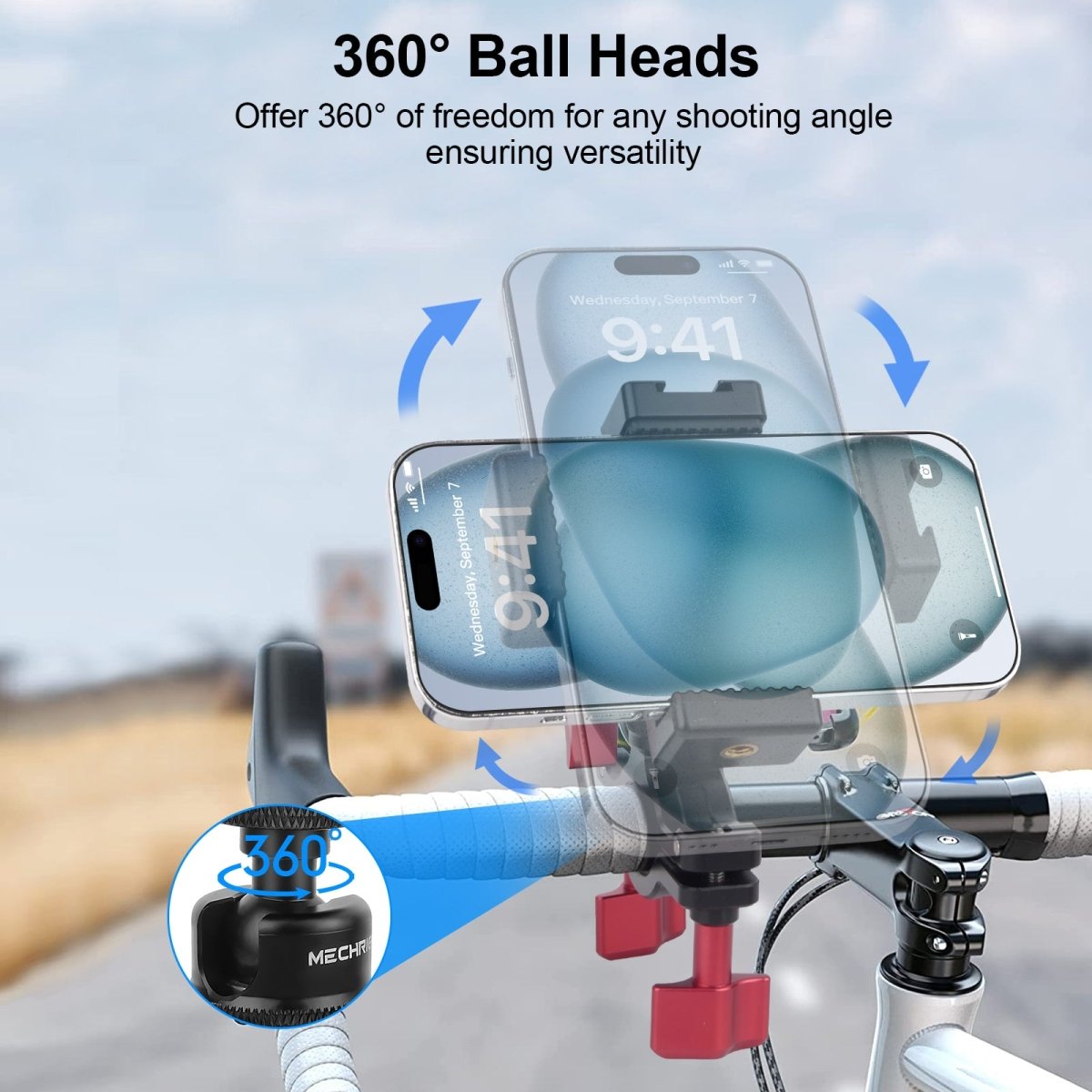 360° Rotatable Handlebar Mount – Universal Compatibility for Phones, GoPro & More - CAME - TV
