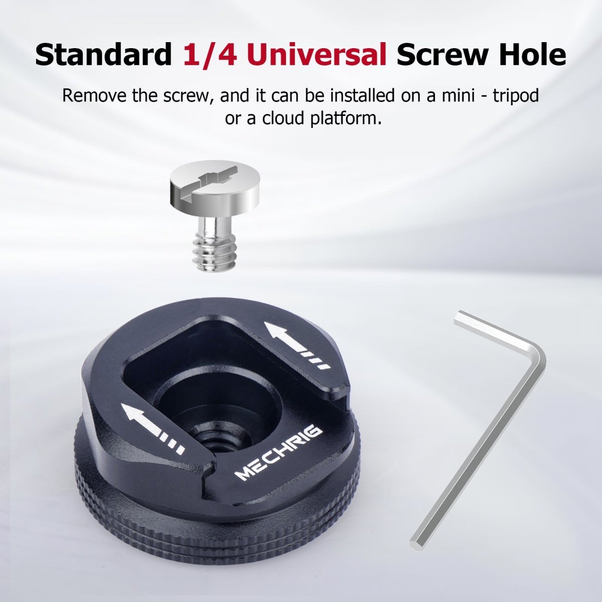 Mechrig 1/4" Screw Cold Shoe Adapter with Unidirectional Locking Design - CAME - TV