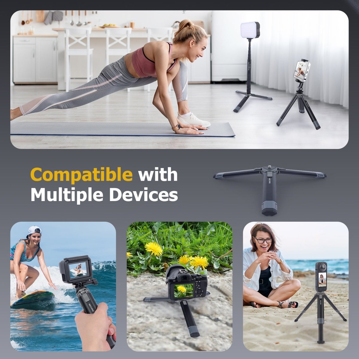 Mechrig 170mm Extendable Two - Section Tripod with Two - angle Adjustable - CAME - TV