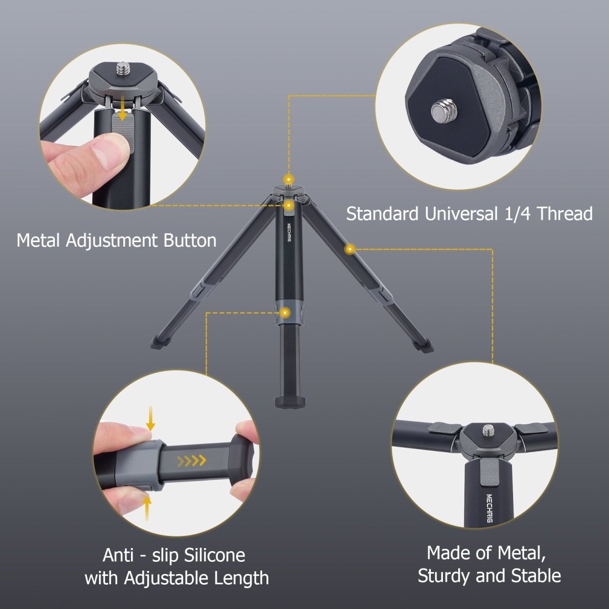 Mechrig 170mm Extendable Two - Section Tripod with Two - angle Adjustable - CAME - TV