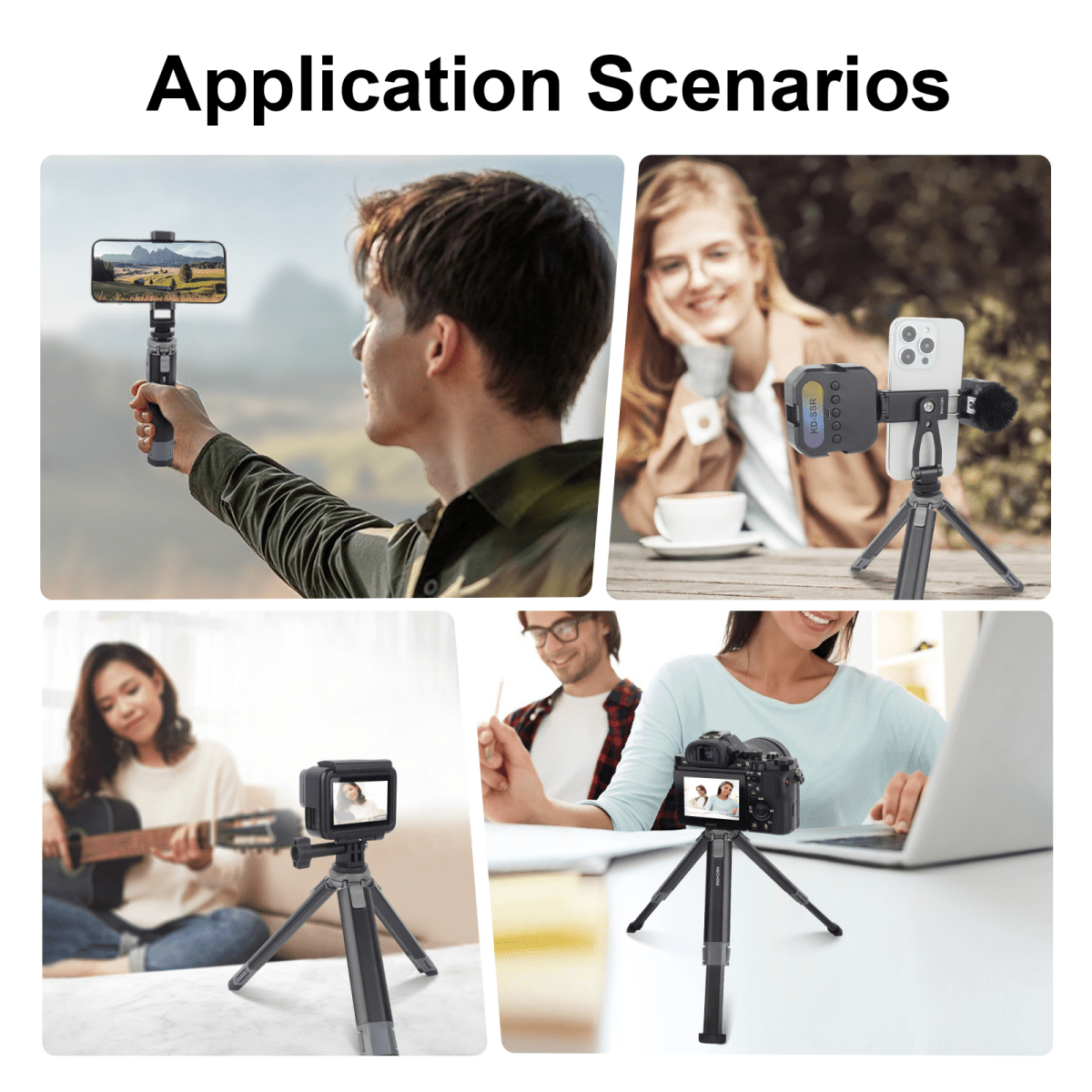 Mechrig 2 - Section Telescopic Tripod with Cold Shoe Adapter and Phone Clamp - CAME - TV