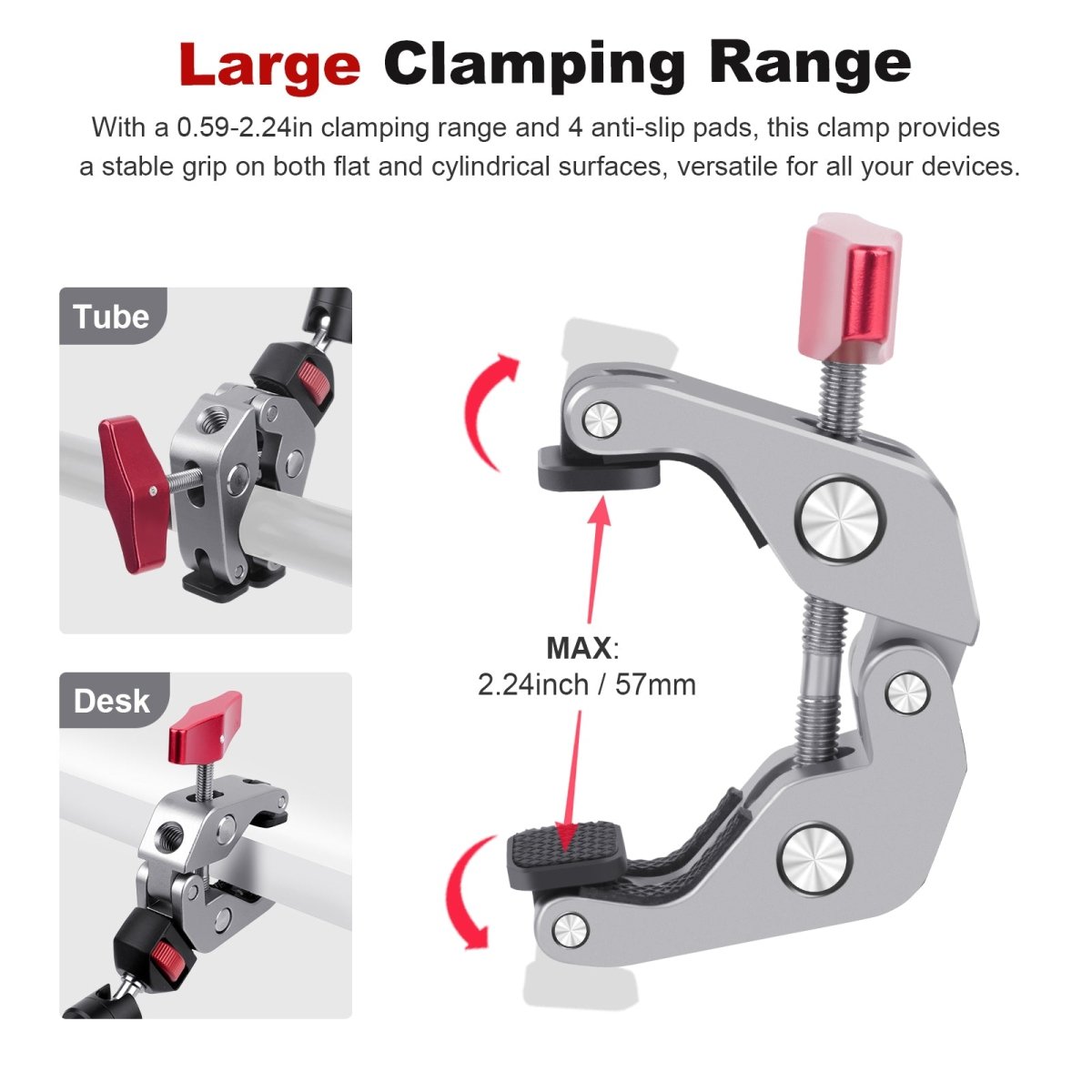Mechrig 360° Rotating 52mm Clamp Magic Arm with 1/4" Screw and GoPro Mount - CAME - TV