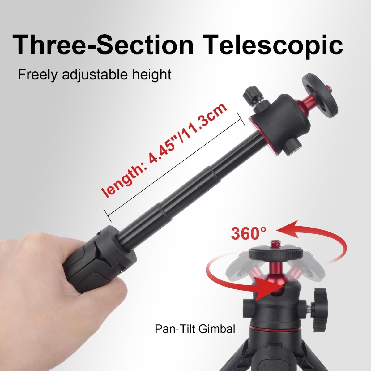 Mechrig 360° Rotation 3 - Section Telescopic Tripod - CAME - TV