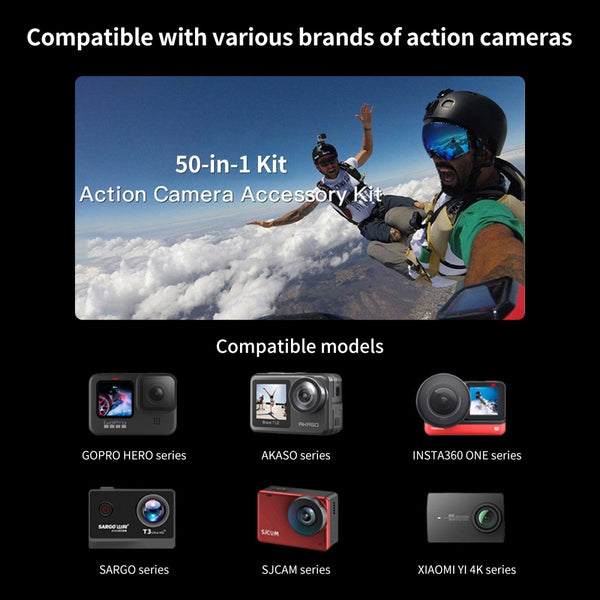 Mechrig Action Camera Accessory Kit 50 in 1 – CAME-TV Mechrig Action Camera Accessory Kit 50 in 1 – CAME-TV
