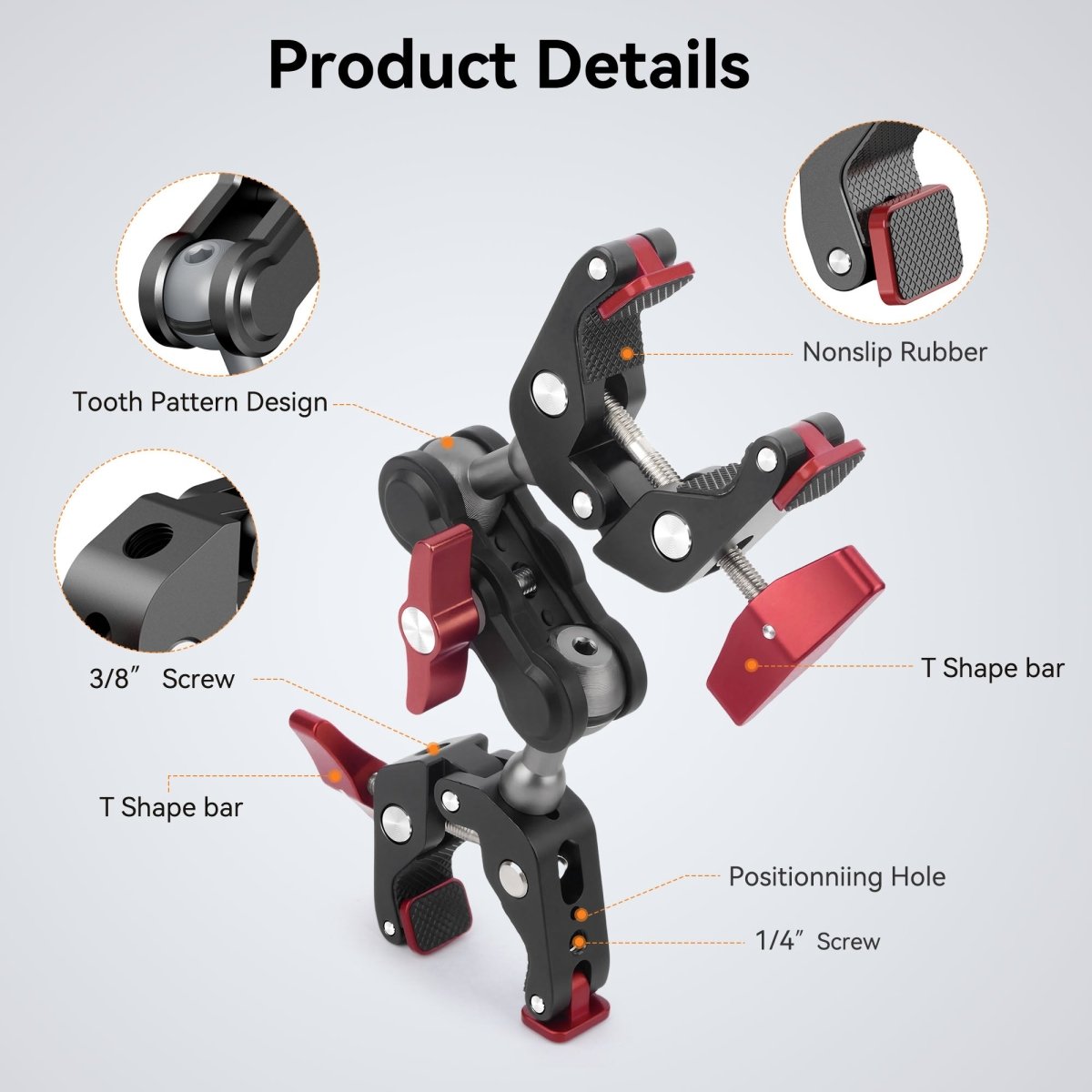 Mechrig Dual Super Clamp Mount with Dual Ball Magic Arm Kit - CAME - TV