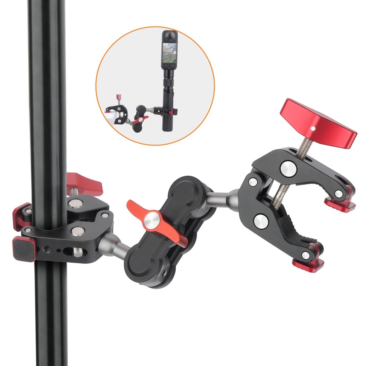 Mechrig Dual Super Clamp Mount with Dual Ball Magic Arm Kit - CAME - TV