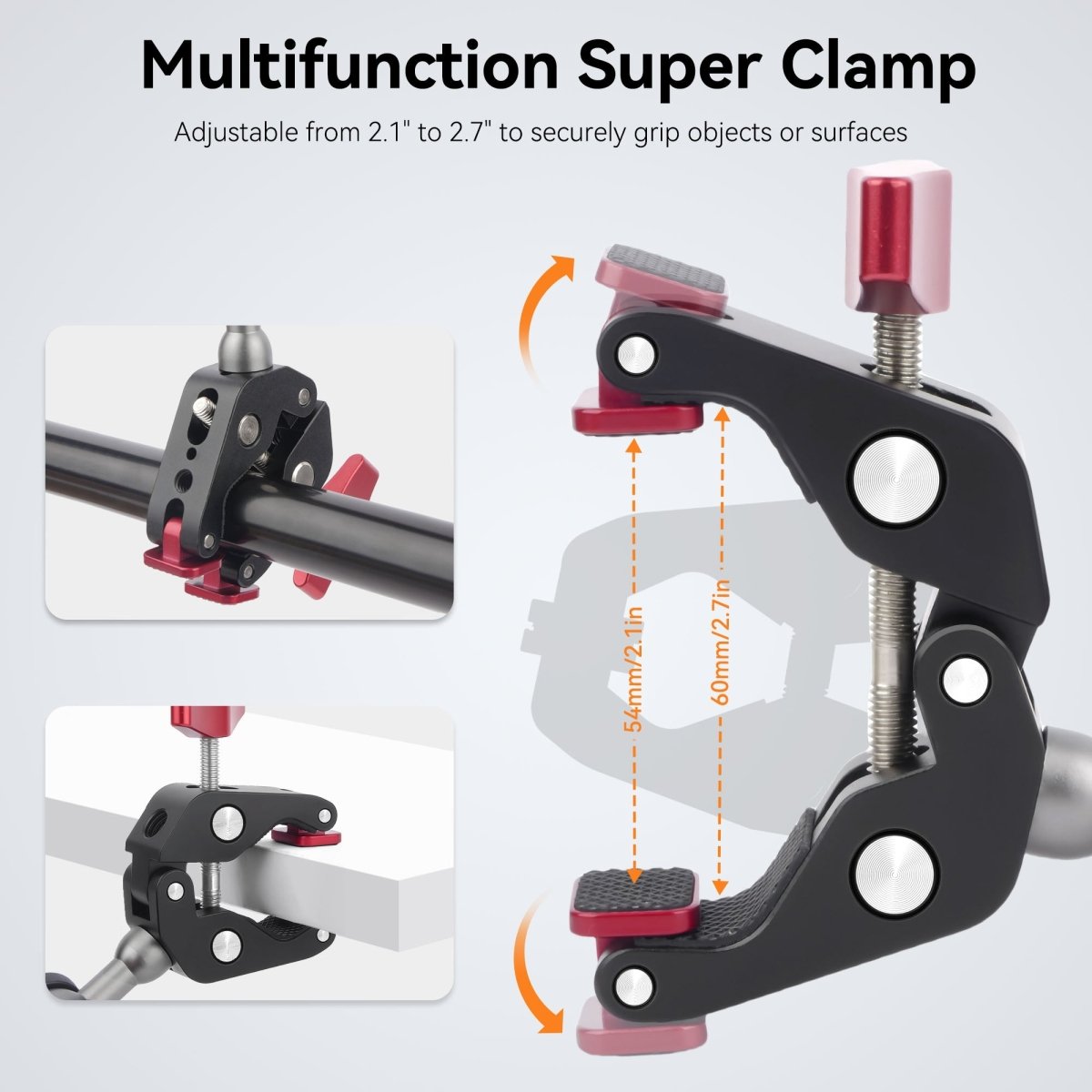 Mechrig Dual Super Clamp Mount with Dual Ball Magic Arm Kit - CAME - TV