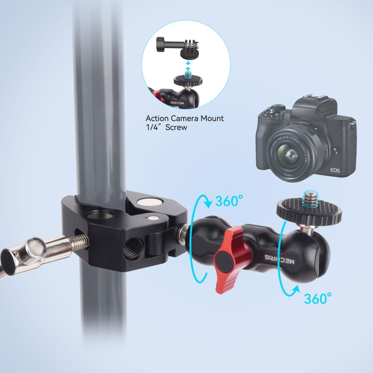 Mechrig Powerful Crab Clamp Kit with 360° Dual Ballhead - CAME - TV
