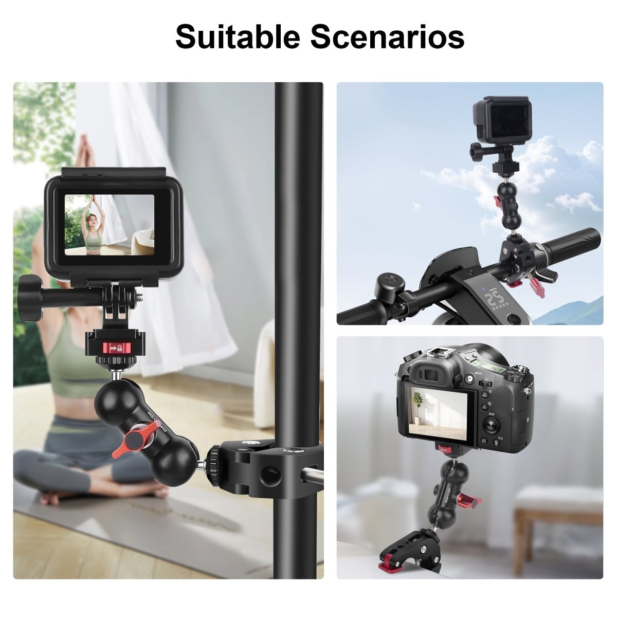 Mechrig Super Clamp Kit with Dual 360°Ball Heads for Action Cameras & Phones - CAME - TV