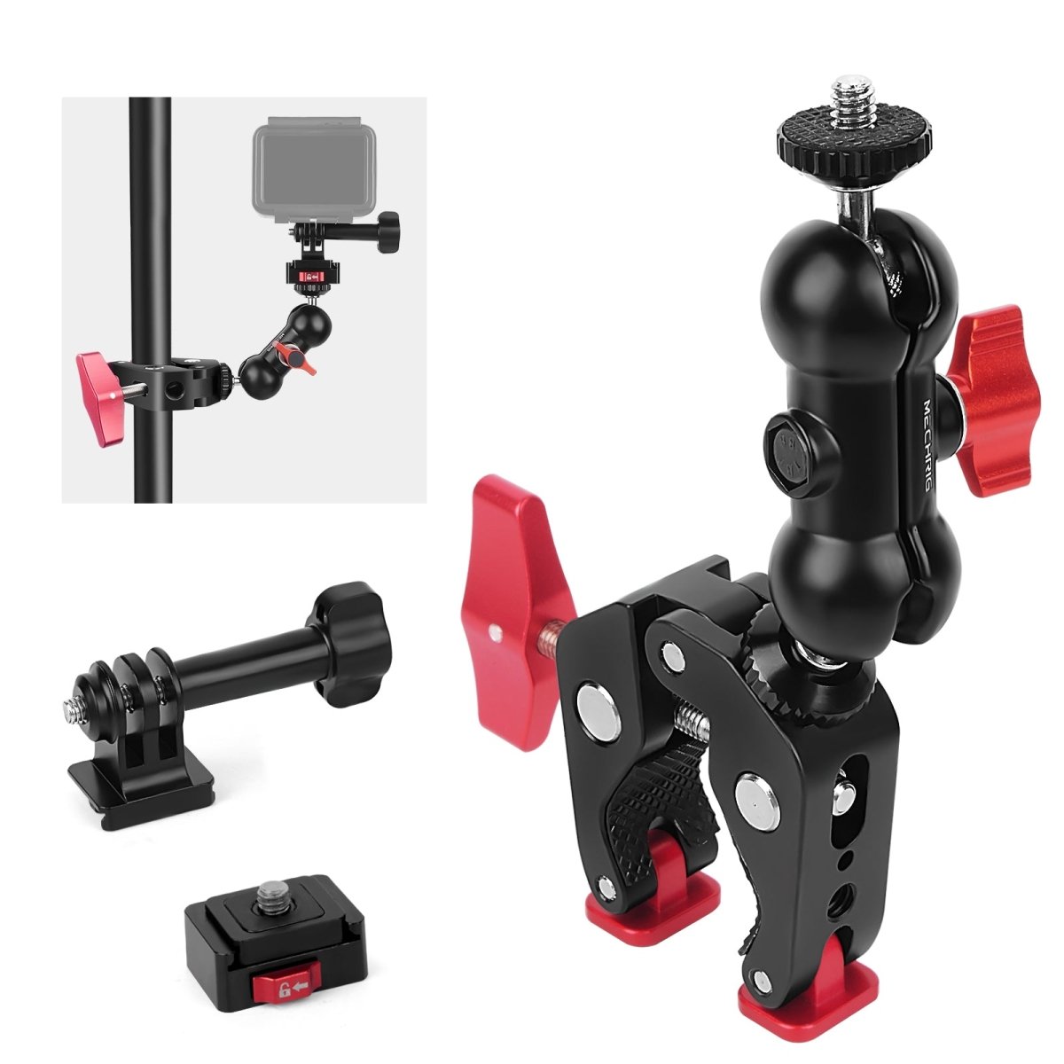 Mechrig Super Clamp Kit with Dual 360°Ball Heads for Action Cameras & Phones - CAME - TV