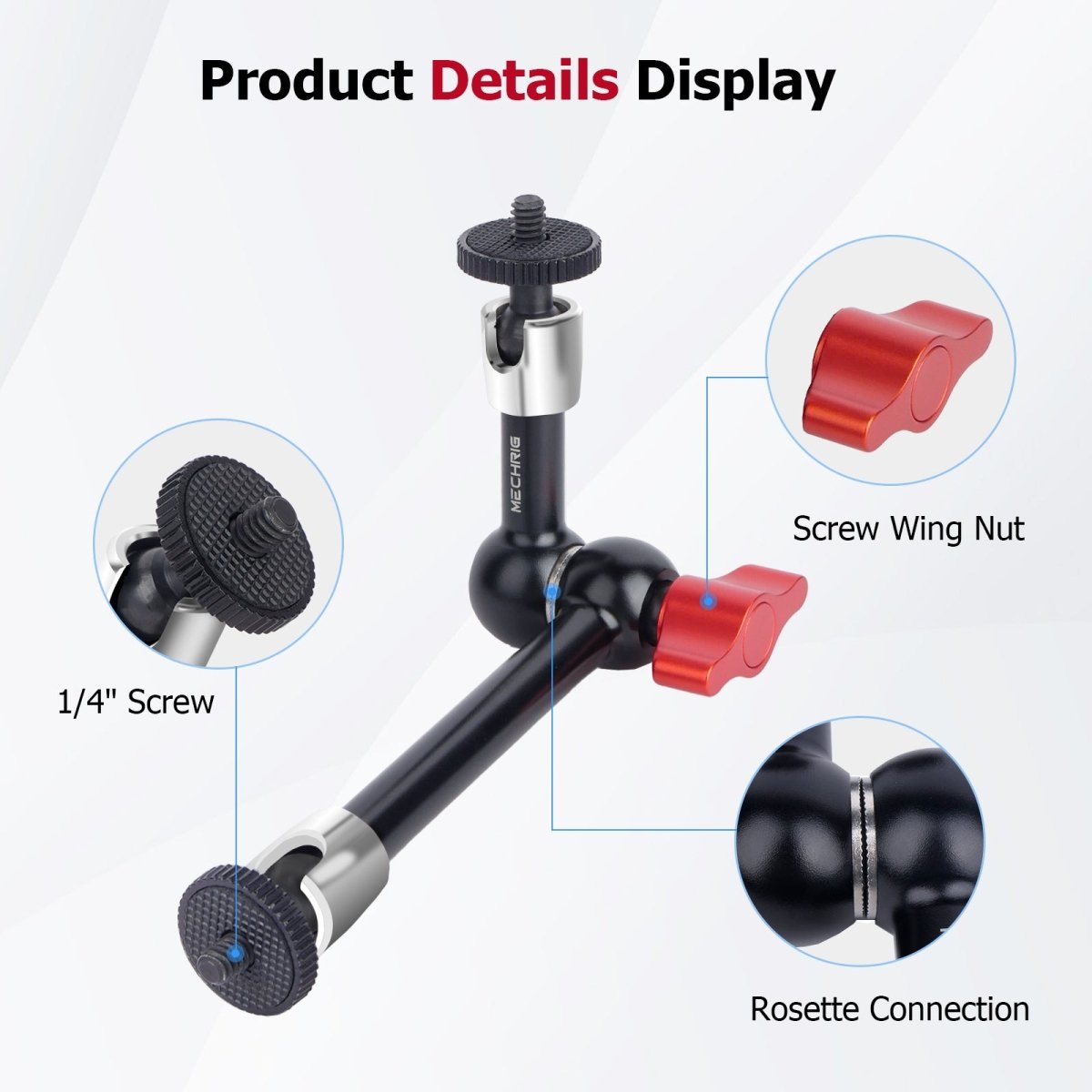 Mechrig Universal 360° Rotation 9" Stainless Steel Magic Arm - CAME - TV