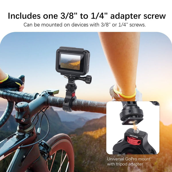 mountainbike camera Mechrig Universal Dual-Screw 360° Action Camera Mount with Cold Shoe – CAME-TV