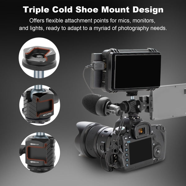 TILTA Mini Ball Head Avec Cold Shoe Mount TA-MBH-CS-B - Rotule Compacte Pour Caméras Et Accessoires