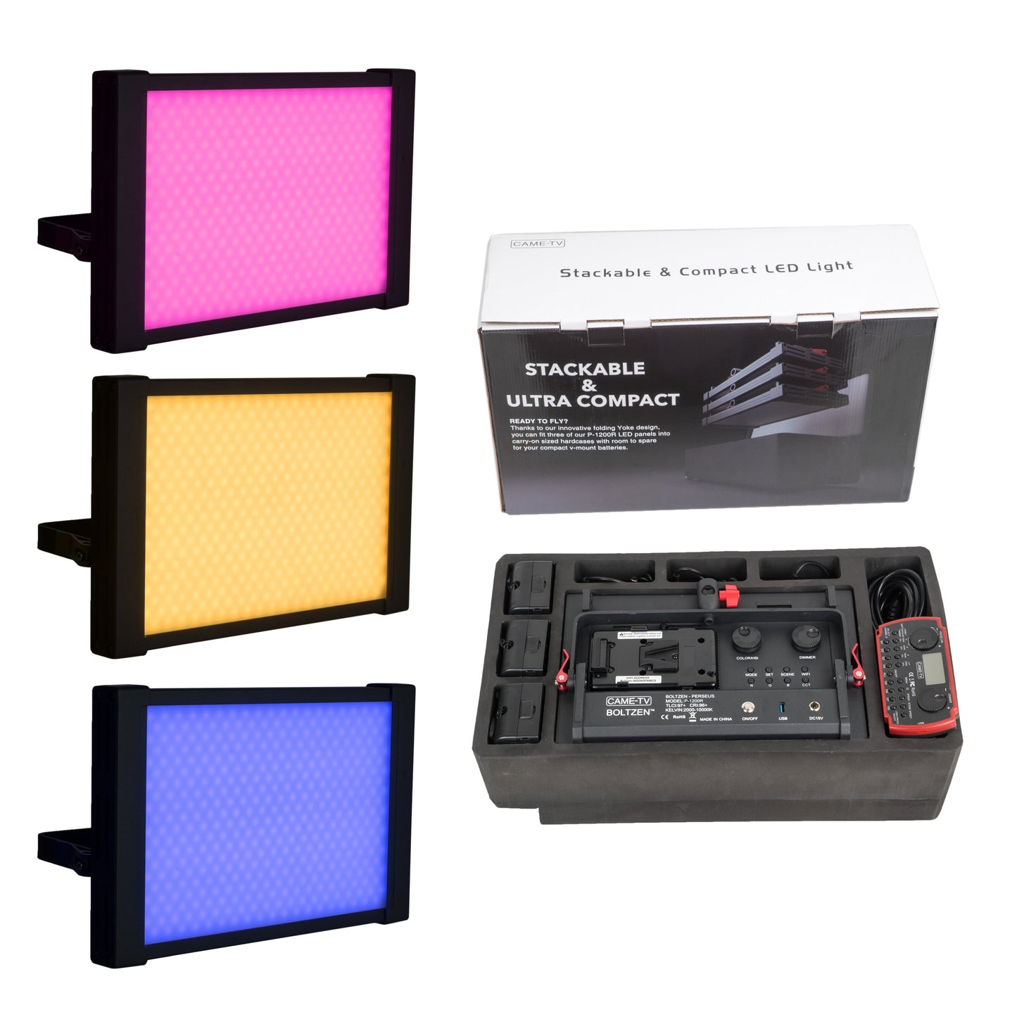 CAME-TV Boltzen Perseus RGBDT 55W SMD Soft Travel Lights That Are Stackable And Ready to Fly - CAME-TV