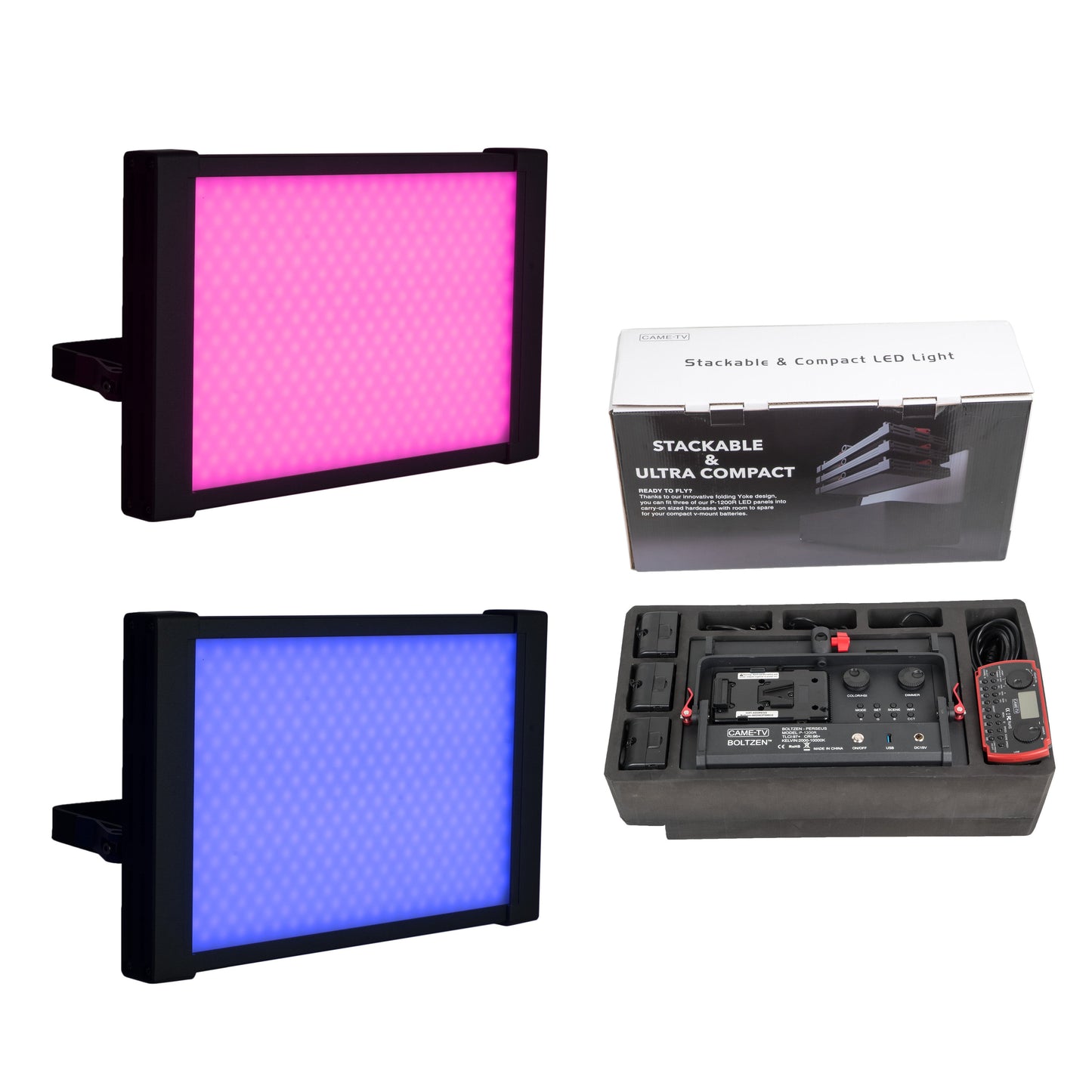 CAME-TV Boltzen Perseus RGBDT 55W SMD Soft Travel Lights That Are Stackable And Ready to Fly - CAME-TV