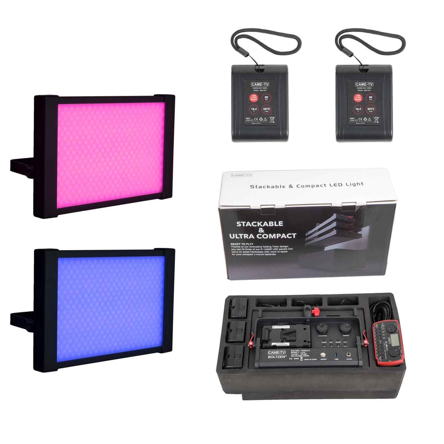 CAME-TV Boltzen Perseus RGBDT 55W SMD Soft Travel Lights That Are Stackable And Ready to Fly - CAME-TV
