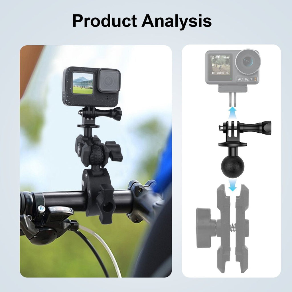akaso ek7000 bike helmet mount Mechrig 1" Ball Mount Adapter for Gopro Hero 13/12/11/10,Akaso EK7000/ – CAME-TV