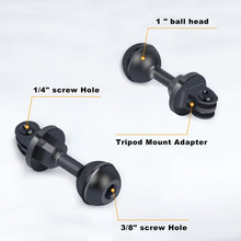 1 - Inch Ball Head Camera Mount Adapter with Dual Screw Holes - Aluminum Alloy Universal Clamp for DSLR, GoPr0, Insta360 Underwater - CAME - TV