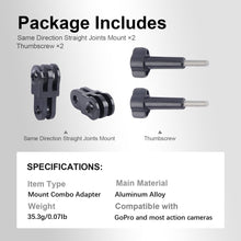 2 Pc Adjustable Extension Pivot Arm Straight Joints Adapter Mount Kit for GoPro Hero13, 12, 11, 10, 9, 8, 7, etc - CAME - TV