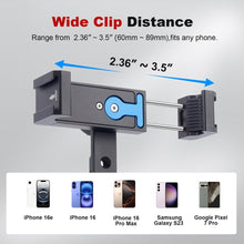 360 Rotation Aluminum Alloy Phone Mount Clamp with Cold Shoe & Arca Plate - Universal Horizontal/Vertical Holder for iPhone Samsung Vlog Live Streaming Camera Accessories - CAME - TV