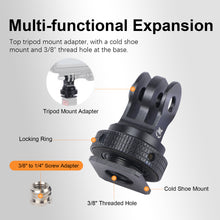 Mechrig Universal Dual-Screw 360° Action Camera Mount with Cold Shoe