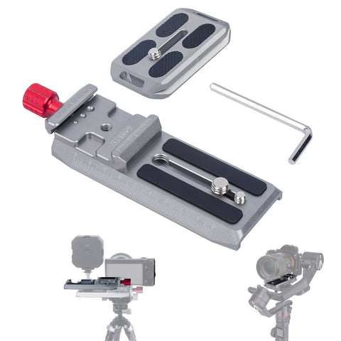 Camera Quick Release System with 38mm Anti-Deflection Arca-type and 50mm Manfrotto-Type QR Plate for DJI Ronin-S, DJI RS2, DJI RSC2