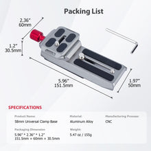 Camera Quick Release System with 38mm Anti-Deflection Arca-type and 50mm Manfrotto-Type QR Plate for DJI Ronin-S, DJI RS2, DJI RSC2