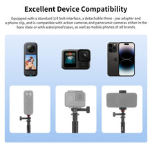 7 - Section Retractable Selfie Stick Kit with Gopro Mount, 1/4