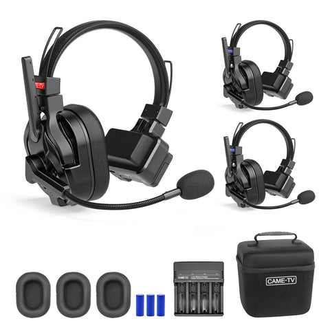 CAME-TV KUMINIK8 PRO 1.9GHz Full-Duplex Wireless Intercom Headset - 3 Pack