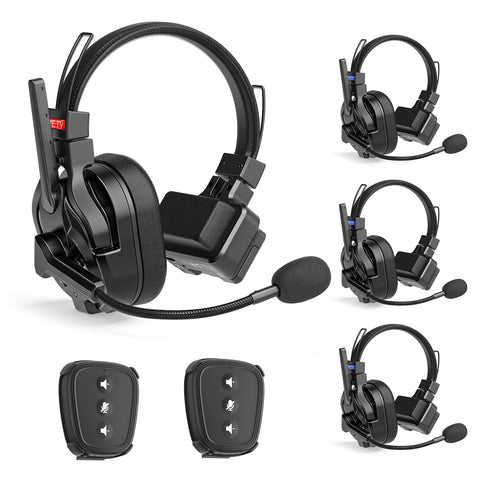 CAME-TV KUMINIK8 PRO 1.9GHz Full-Duplex Wireless Intercom Headset - 4 Headsets + 2 NANO