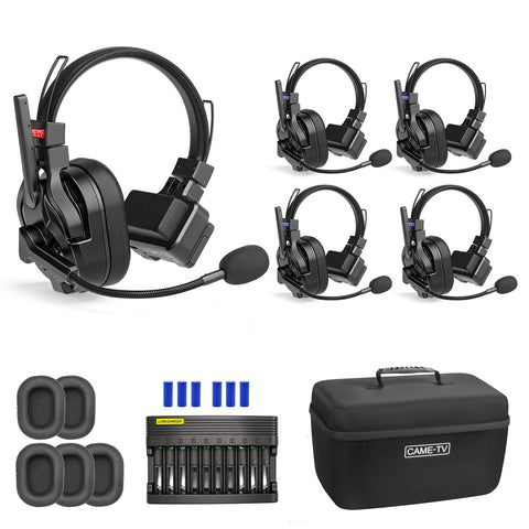 CAME-TV KUMINIK8 PRO 1.9GHz Full-Duplex Wireless Intercom Headset - 5 Pack
