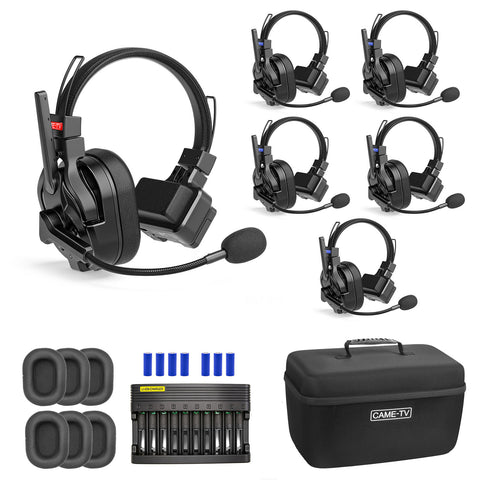 CAME-TV KUMINIK8 PRO 1.9GHz Full-Duplex Wireless Intercom Headset - 6 Pack