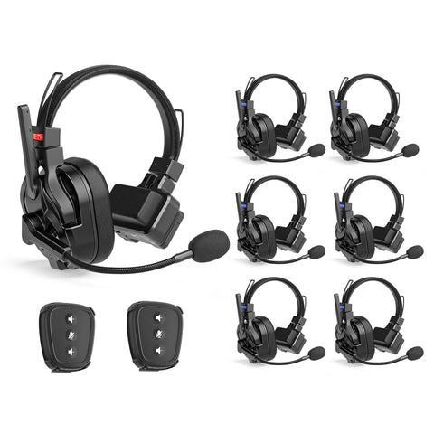 CAME-TV KUMINIK8 PRO 1.9GHz Full-Duplex Wireless Intercom Headset - 7 Headsets + 2 NANO