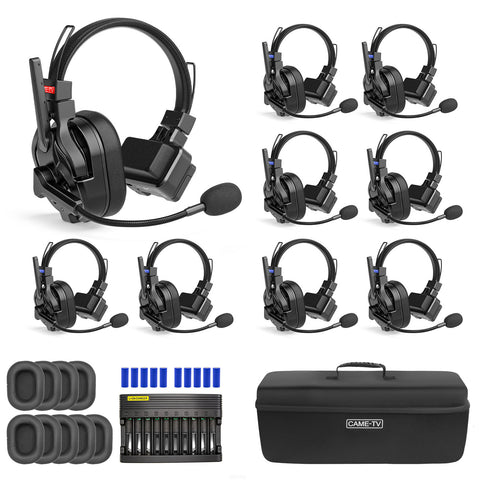 CAME-TV KUMINIK8 PRO 1.9GHz Full-Duplex Wireless Intercom Headset - 9 Pack