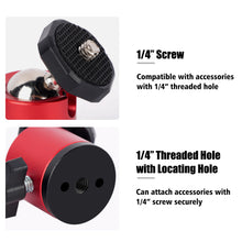 Mechrig Tripod Ball Head Base with 1/4 Screw 360° Rotation Aluminum Alloy with Positioning Hole