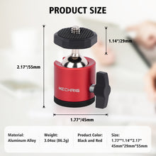 Mechrig Tripod Ball Head Base with 1/4 Screw 360° Rotation Aluminum Alloy with Positioning Hole