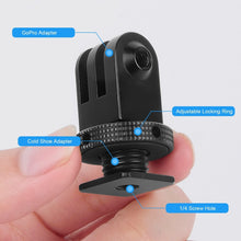 Action Camera Cold Shoe Mount Adapter Compatible with GoPro Accessories Go Pro DJI Insta360 AKASO, Metal 1/4