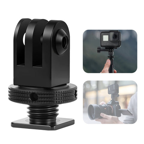 Action Camera Cold Shoe Mount Adapter Compatible with GoPro Accessories Go Pro DJI Insta360 AKASO, Metal 1/4