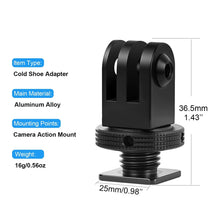 Action Camera Cold Shoe Mount Adapter Compatible with GoPro Accessories Go Pro DJI Insta360 AKASO, Metal 1/4