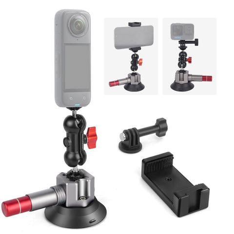 Aluminum 360° Suction Cup Mount: 44lb Grip for Phones & Action Cams - CAME - TV