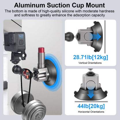 Aluminum 360° Suction Cup Mount: 44lb Grip for Phones & Action Cams - CAME - TV