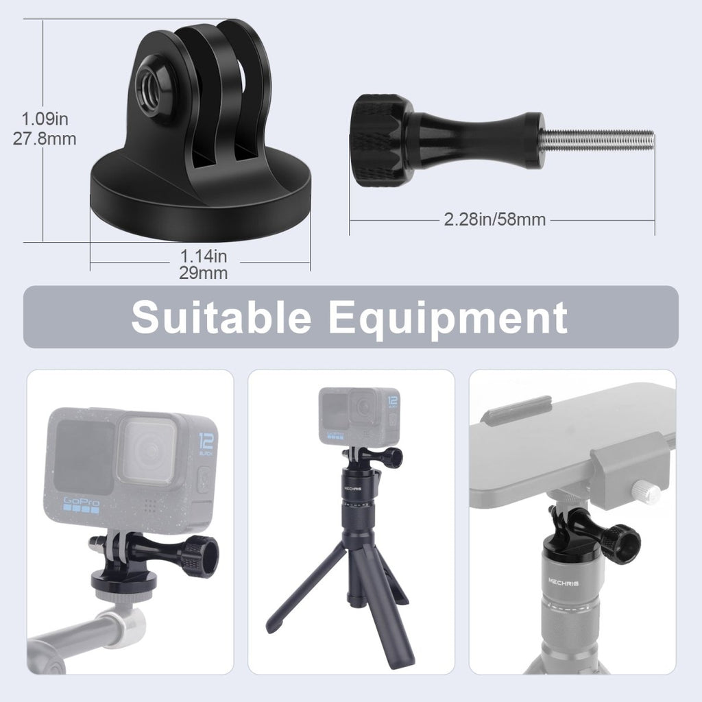 Mechrig Aluminum Tripod Mount Adapter for Gopro Hero 13/12/11/10/9