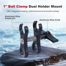 Butterfly Clip Mount with Dual Ball Heads - CNC Aluminum Alloy Spring - Loaded Open Clamp for Insta360/Gopr0 Cameras, LED Lights, Microphones - CAME - TV