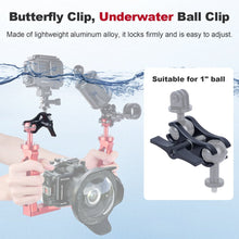 Butterfly Clip Mount with Dual Ball Heads - CNC Aluminum Alloy Spring - Loaded Open Clamp for Insta360/Gopr0 Cameras, LED Lights, Microphones - CAME - TV