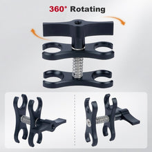 Butterfly Clip Mount with Dual Ball Heads - CNC Aluminum Alloy Spring - Loaded Open Clamp for Insta360/Gopr0 Cameras, LED Lights, Microphones - CAME - TV