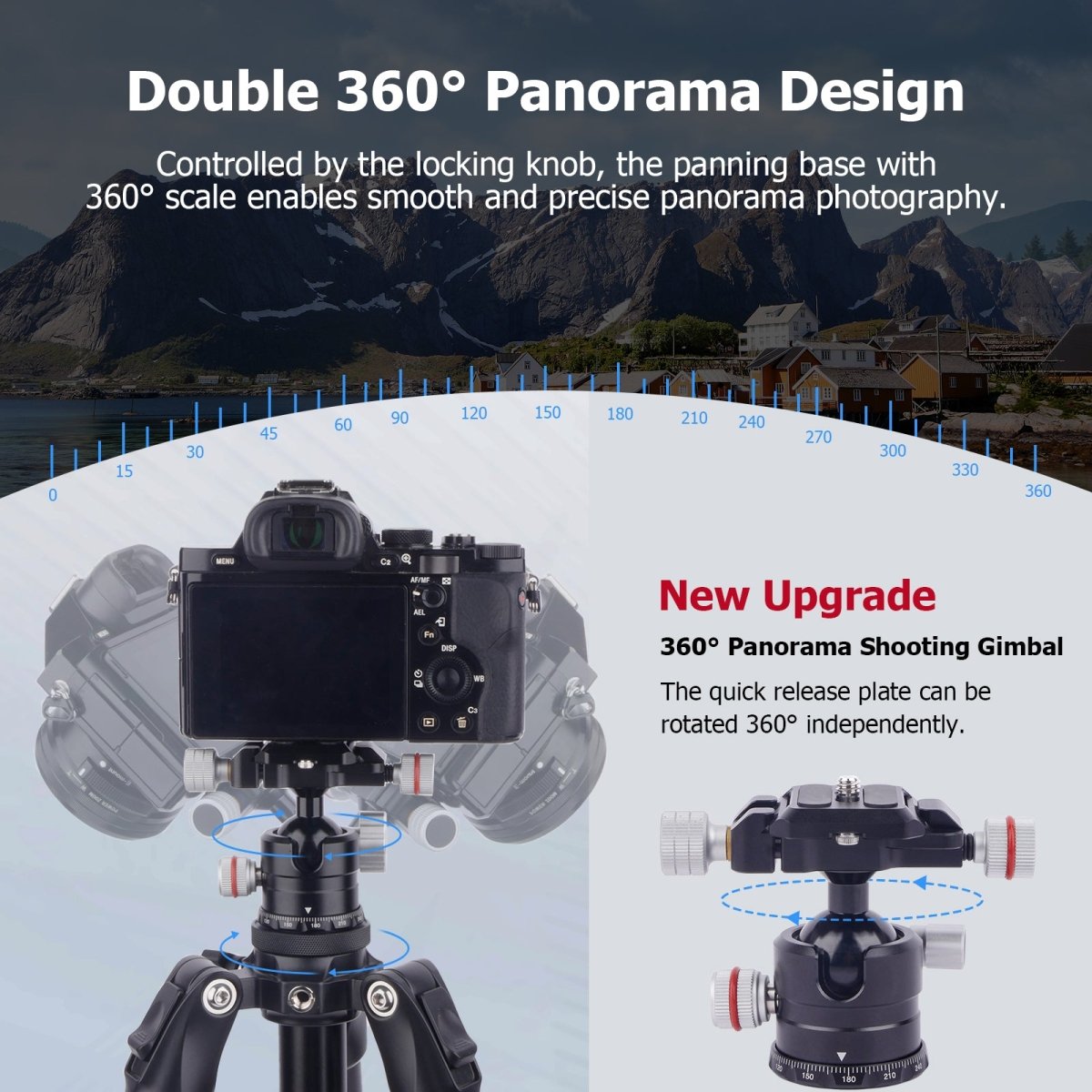 CAME - TV 360° Aluminum Panoramic Ball Head with Arca - Swiss Plate - CAME - TV