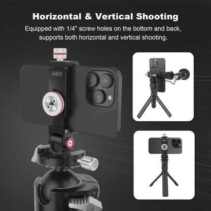 CAME - TV Aluminum 180° Tilt Phone Clip with Dual 1/4" Screw Hole and Arca - Swiss Quick Release - CAME - TV