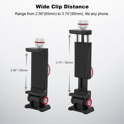 CAME - TV Aluminum 180° Tilt Phone Clip with Dual 1/4" Screw Hole and Arca - Swiss Quick Release - CAME - TV