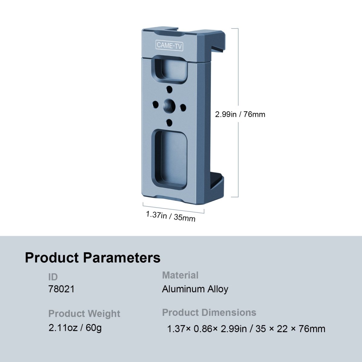 CAME - TV Aluminum Alloy Adjustable Phone Clamp with Positioning Holes - CAME - TV